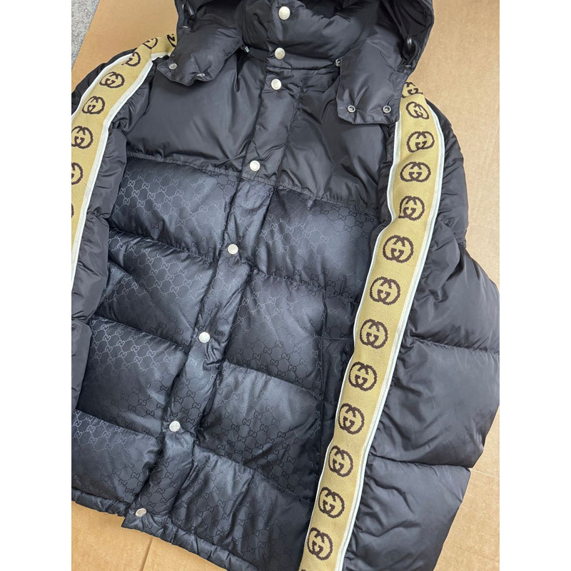 Gucci GG Monogram Jacket Nylon Padded Black Size 52 RRP £2600